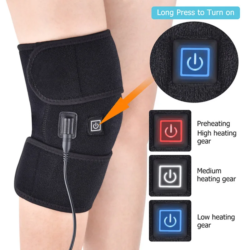 

Electric Heated Knee Pad Arthritis Pain Relief Warm Therapy Legs Wrap Knee Support Brace J55