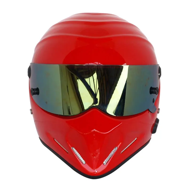 Мотоциклетный шлем в горошек классный черный Полнолицевой гоночный для езды на