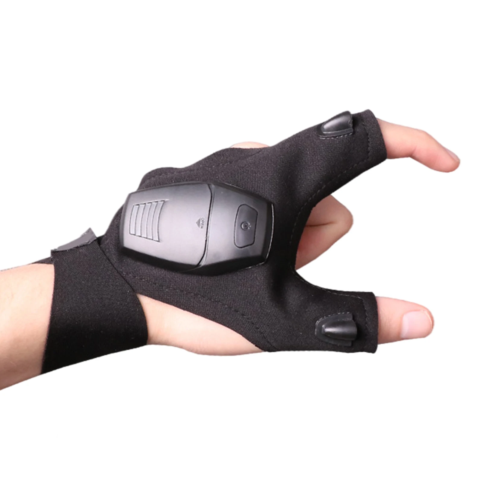 

Перчатки рыболовные без пальцев со светодиодным фонариком, 1 пара