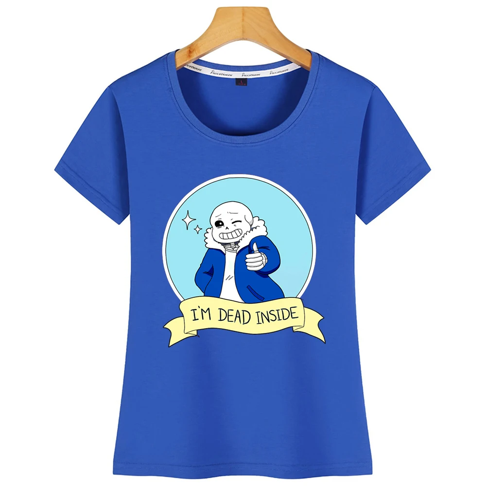 Топы футболка женская Undertale Sans Im Dead Inside летняя Harajuku короткая | Женская одежда
