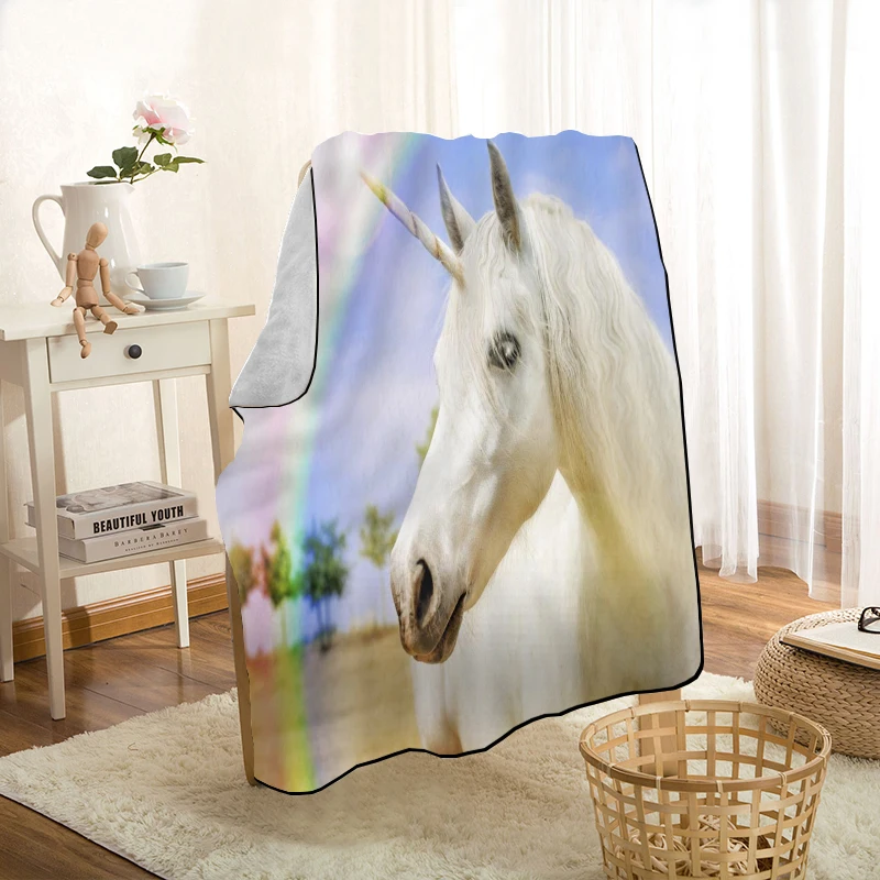 ????? カスタムユニコーン馬スローブランケットパーソナライズ毛布のためにソファ/ベッド/カーポータブル 3D 毛布子供のためホームテキスタイル