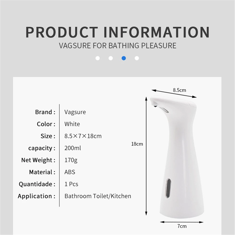 Автоматический Инфракрасный дозатор жидкого мыла 200 мл бытовой Датчик пены