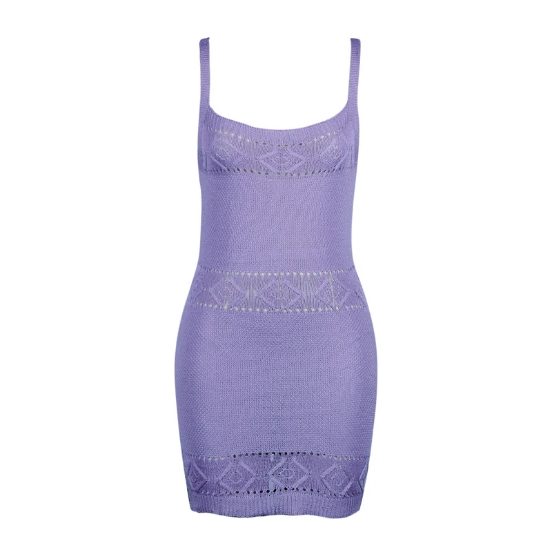 

2020 Summer Dress Women Sexy Strap Mini Dress Vestidos Jacquard Print Knitted Boho Fashion Vintage Lady Party Club Wear SJ5801V