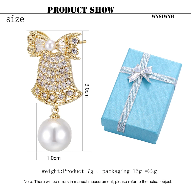 Рождественский бутик жемчужные висячие серьги модные маленькие колокольчики