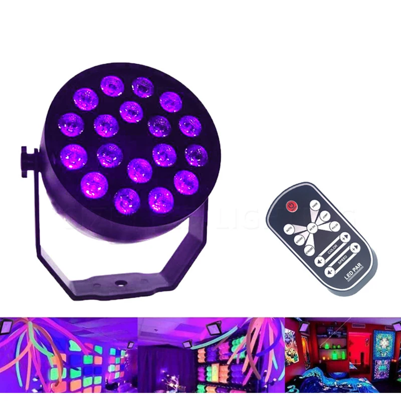 УФ 18 Светодиодный прожектор для сцены с автоматическим звуком активный DMX512