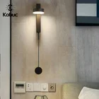 Лампа прикроватная Kobuc чернаязолотая, 12 Вт, в скандинавском стиле