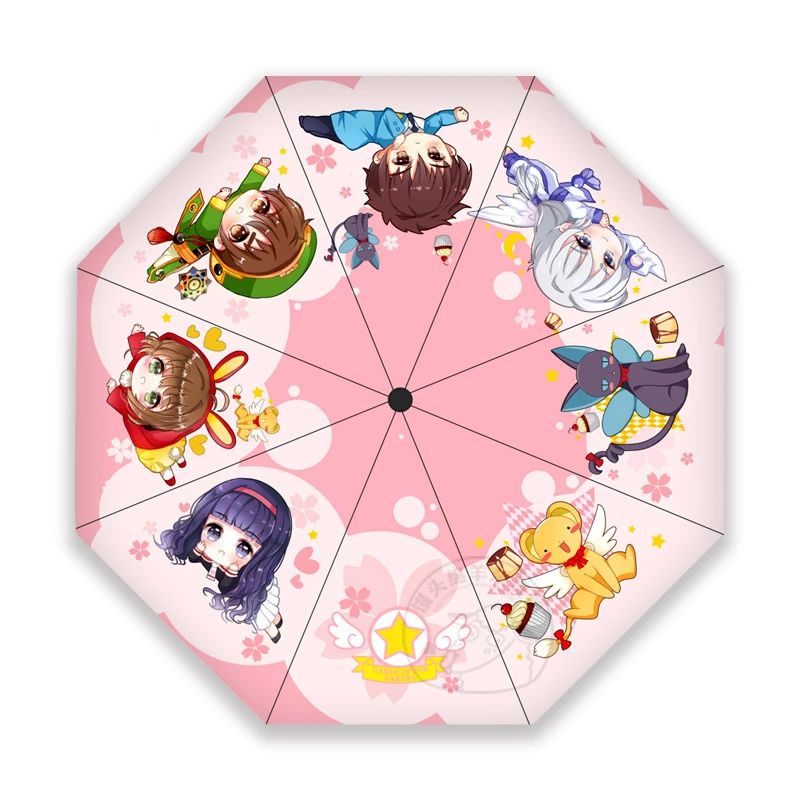 Зонт женский солнцезащитный складной с принтом Сакура зонтик солнечным дождем и