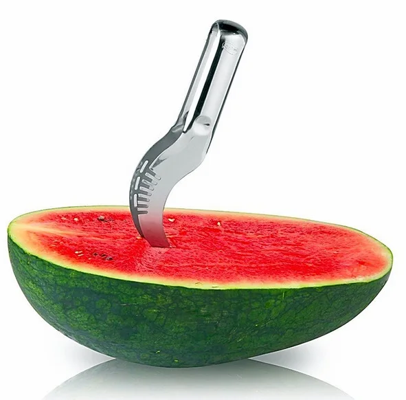 Stainless Steel Watermelon Slicer Fruit Knife Cutter And Ice Cream Ballers Melon Scoop Double Size Spoon Set Kitchen Tools | Дом и сад