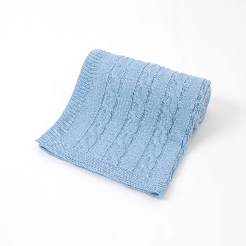 Детское вязаное одеяло для новорожденных зимняя детская коляска покрывало