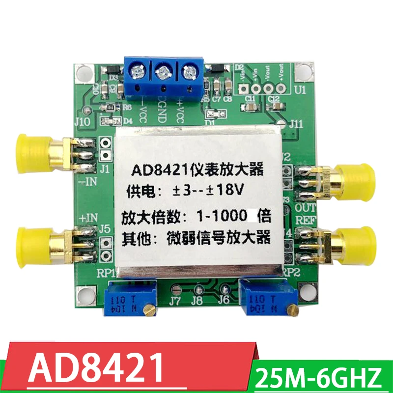 AD8421 Instrumentation Amplifier Module Millivolt microvolt small signal Single / Dual power supply for Ham Radio amplifier |