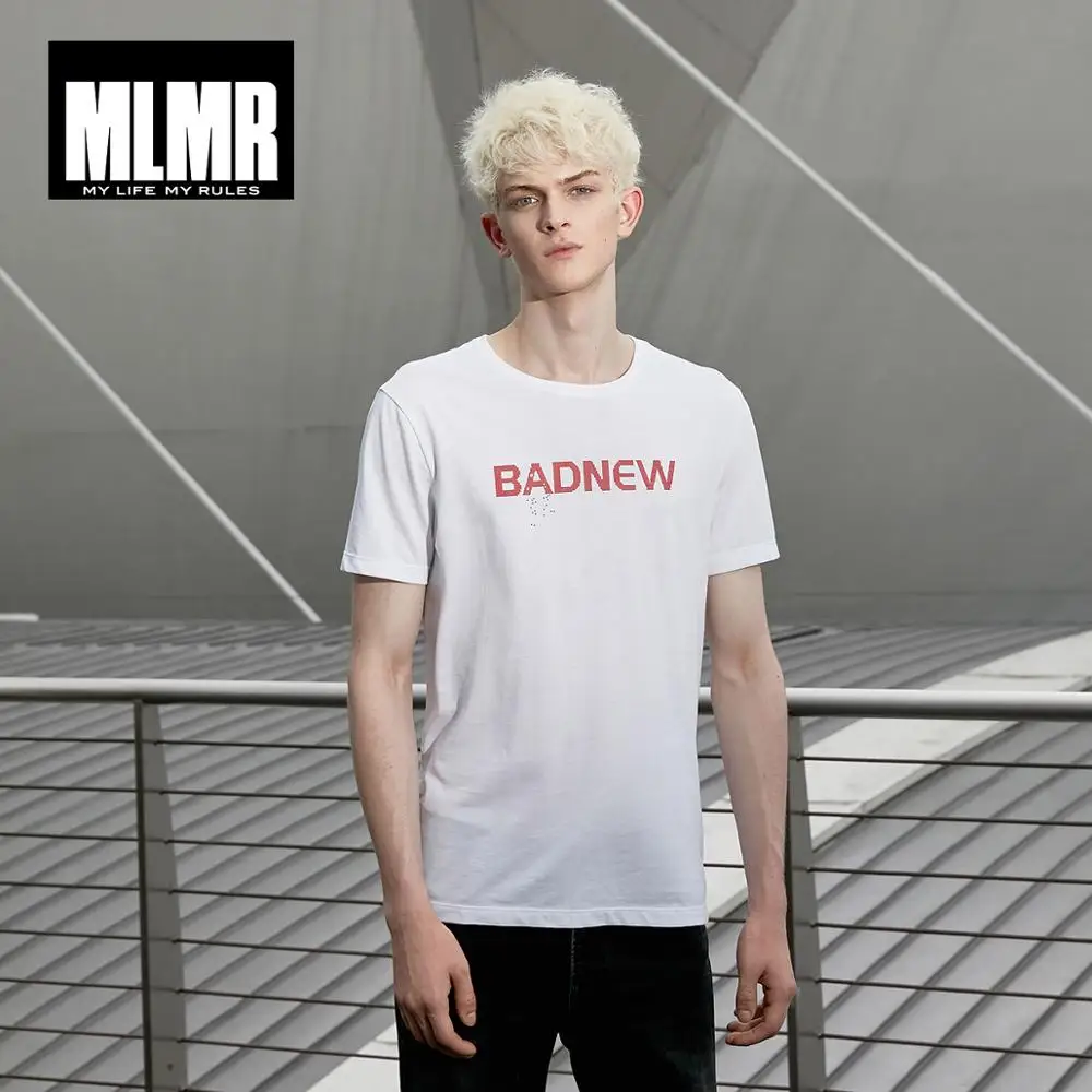 Мужская разноцветная футболка MLMR пуловер с круглым вырезом и принтом зубной