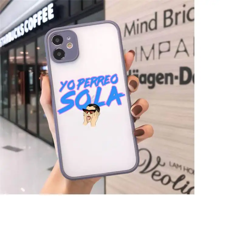 

Yo Perreo Sola Bad Bunny Maluma Phone Case matte transparent For gray iPhone 7 8 x xs xr 11 12 pro plus max mini Clear Funda