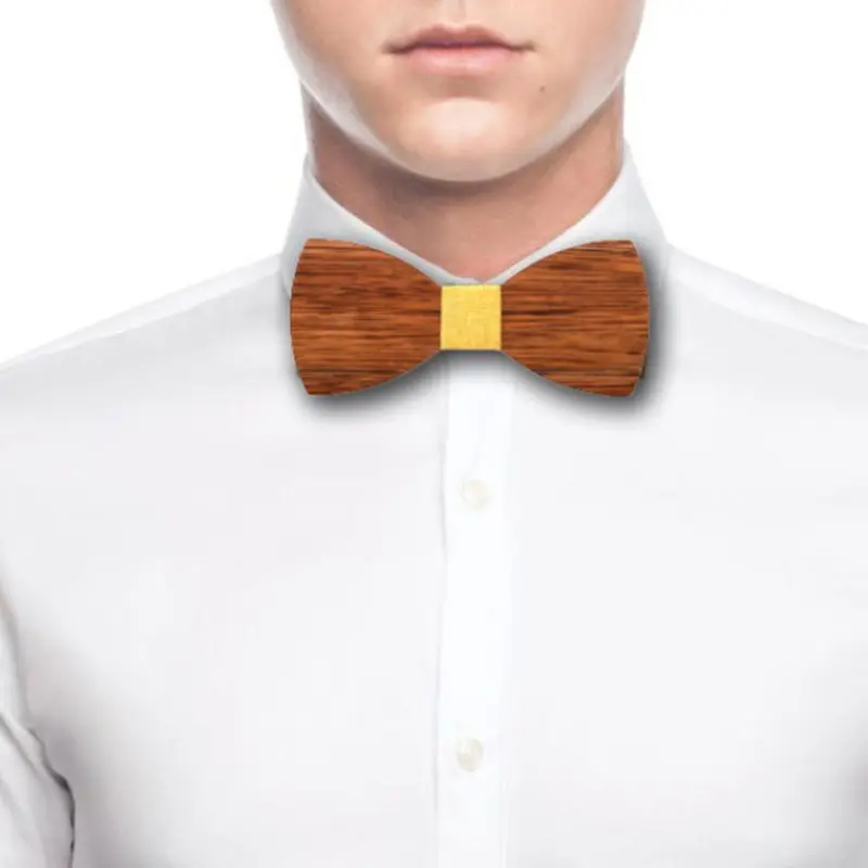 

Men High Quality Wooden Bow Ties Classic Business Butterfly Solid Wood Bow Tie