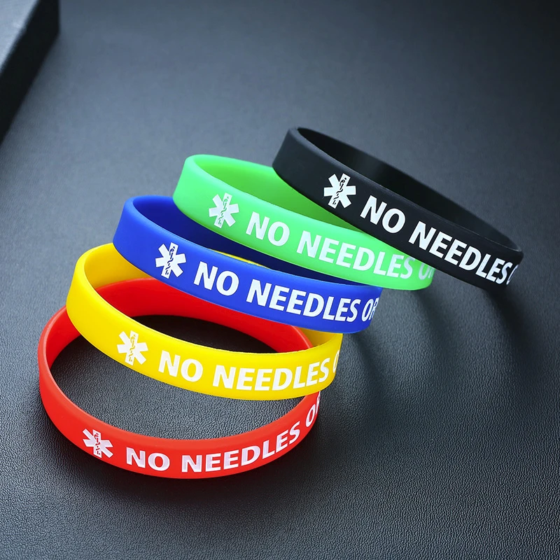5 шт. силиконовые браслеты без игл и медицинского оповещения|Именные браслеты| |