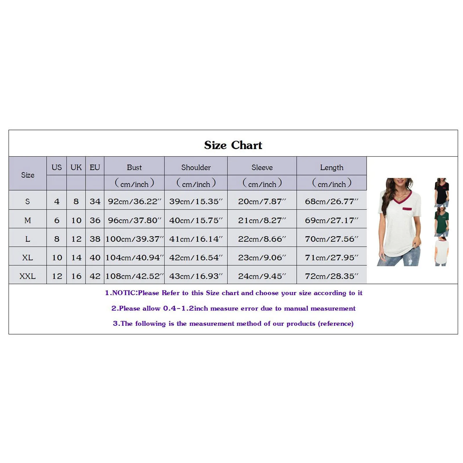 

Women's T-shirt Casual Solid Pocket Tee Shirt Femme Splicing Loose Pullover Short Sleeve V-neck Top Summer Clothes For Female