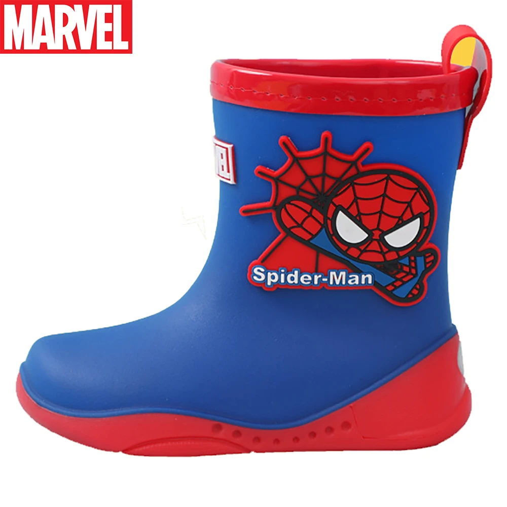 Marvel Children's Middle Rain Boots For Boys Cute Cartoon Spider-man Captain America Casual Shoes Kids Light Non-slip Rain Boot
