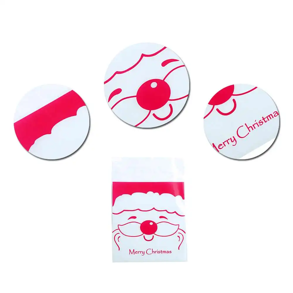 

5 Pack Biscuit West Point Santa Cookie West Point Bag Transparent Baking Self-adhesive Packaging Party Gift Bag
