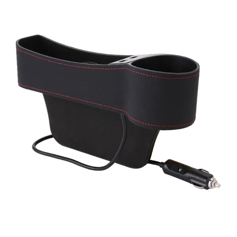 

Car Seat Interval Organizer Storage Box with Dual USB Interface and Cup Holder 094D