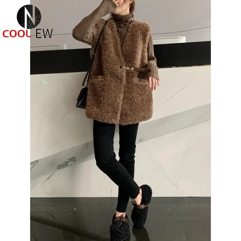 

Ptslan 2021 женская верхняя одежда из натуральной шерсти зимняя новая модная Высококачественная женская верхняя одежда из натуральной шерсти ...