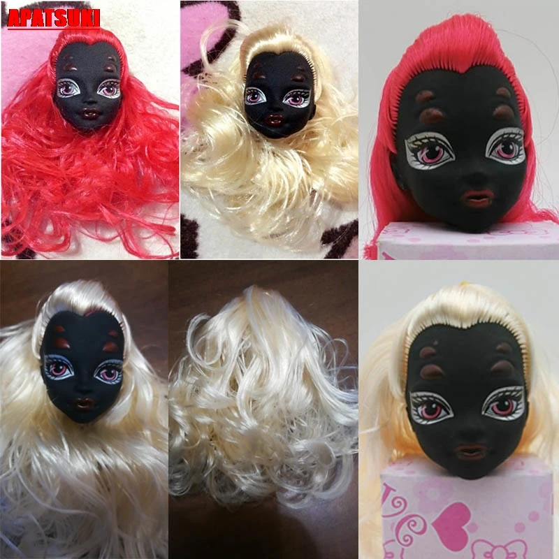 Черное лицо Монстр демон голова куклы с париком волосы DIY аксессуары для Monster High