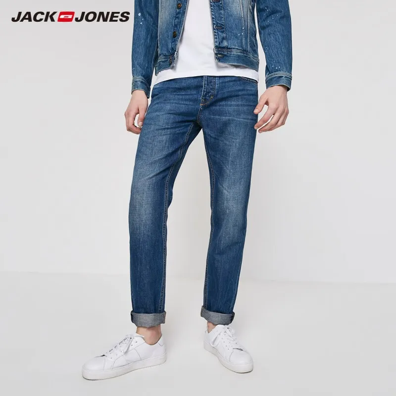 Мужские свободные прямые джинсы JackJones темно синие 219232522|Мужские джинсы| |