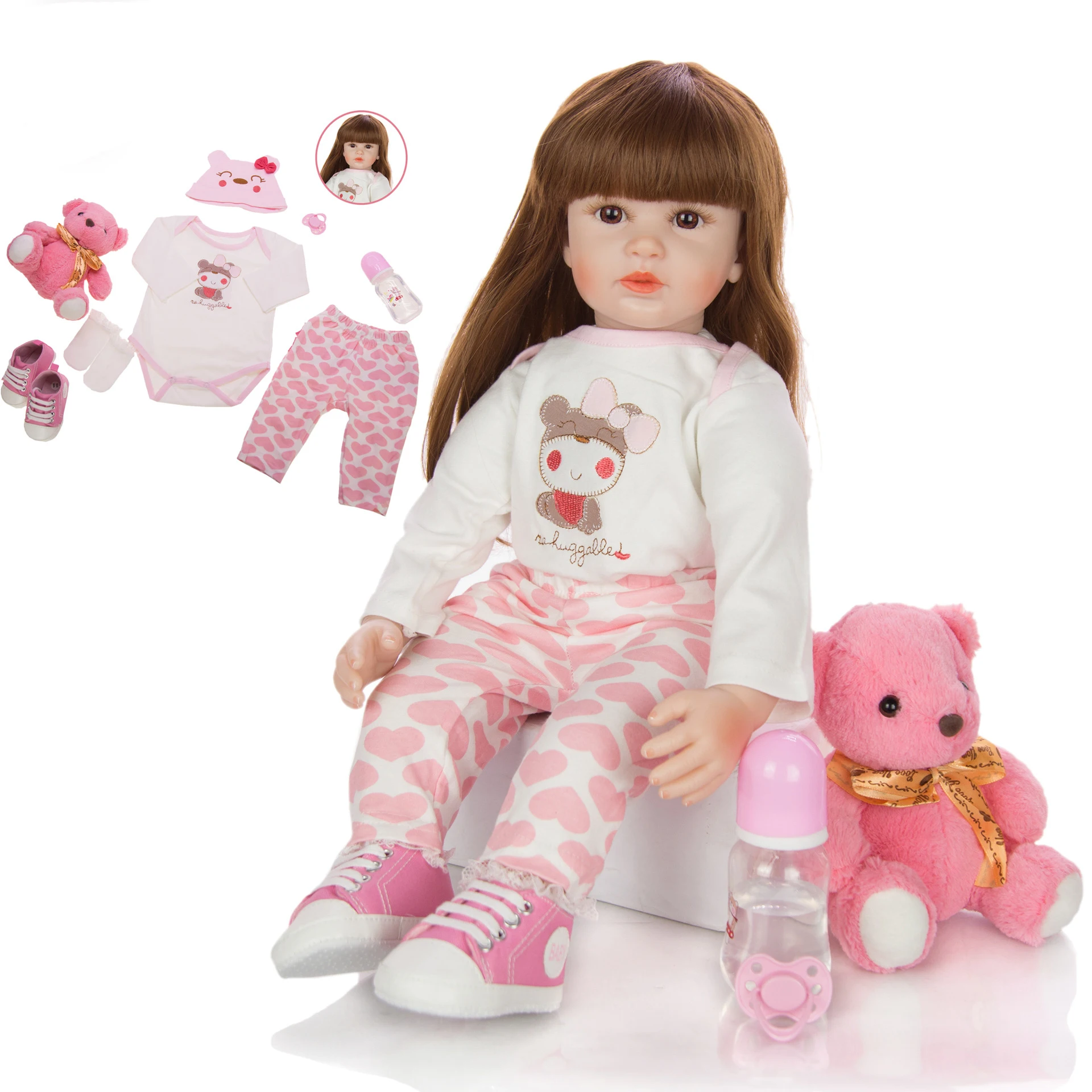 24 дюймов Bebe Кукла reborn Игрушки для малышей 60 см силиконовая Мягкая Реалистичная
