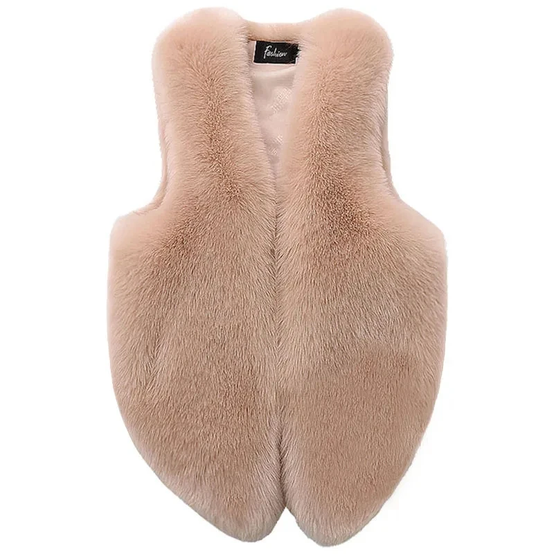 White Fur Vest Women's Short 2021 New Autumn And Winter Korean Short Imitate Fox Fur Vest Waistcoat Plush Fur Jacket