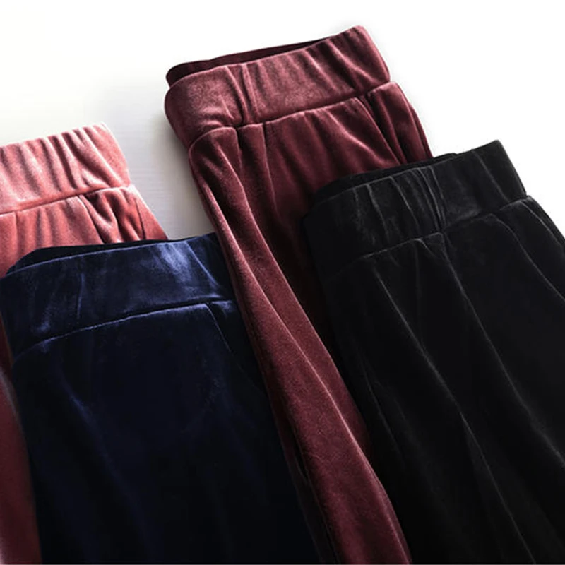Женские широкие брюки на осень и зиму 2020 новые мягкие повседневные однотонные с