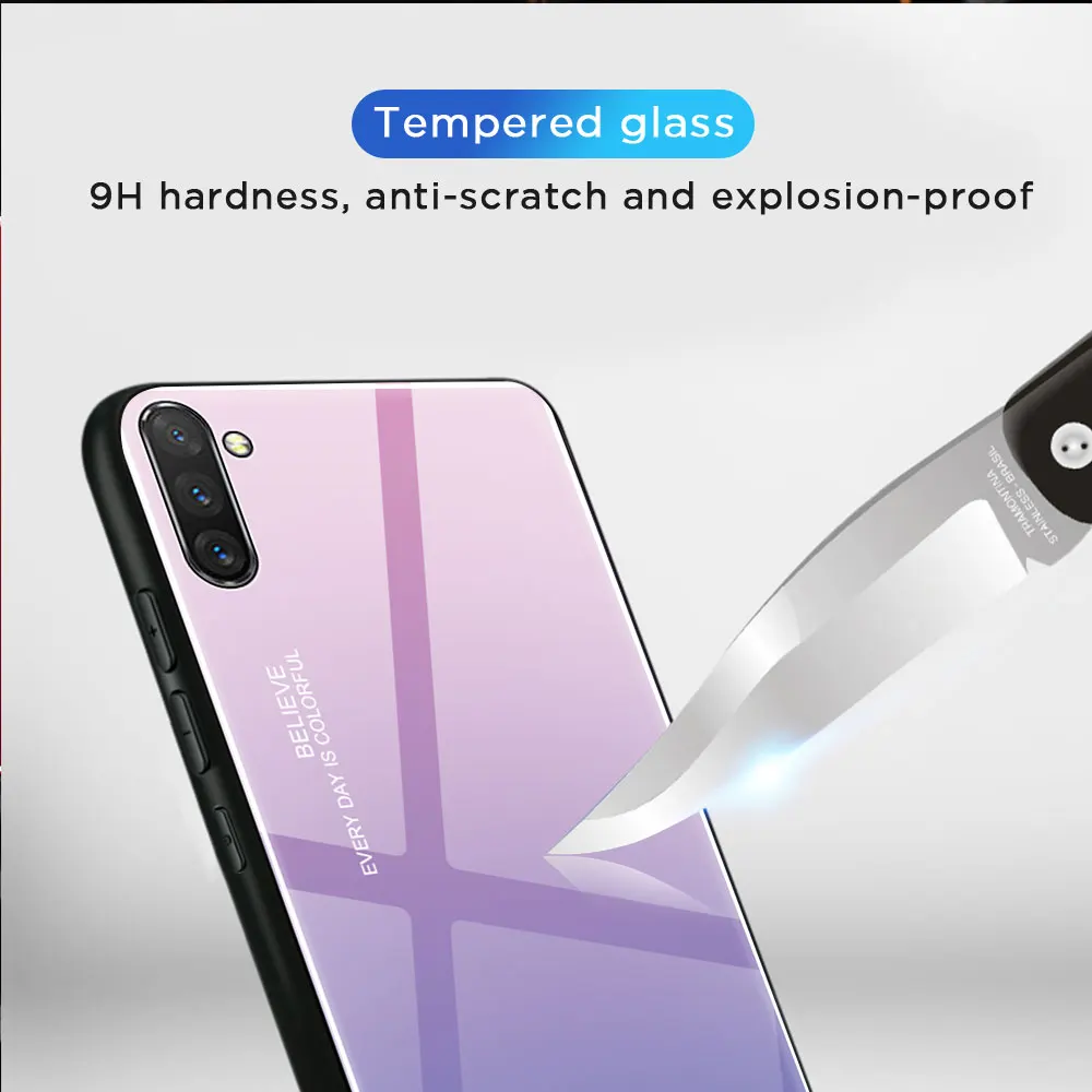 Чехол Floveme из закаленного стекла с градиентом для Samsung A50 A40 S10 Note 8 9 10 Pro S8 S9 S10e Plus