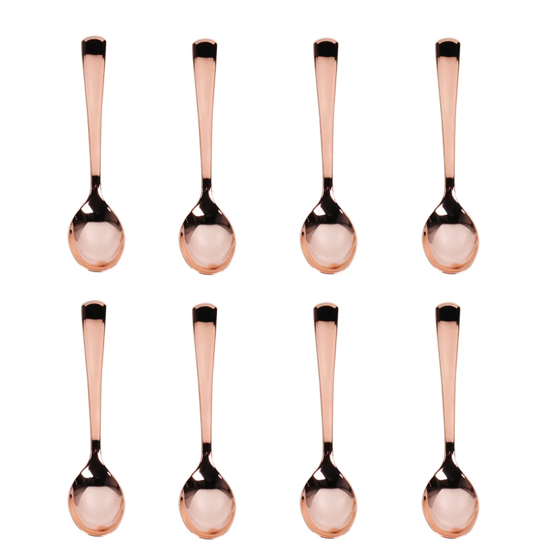 8pcs spoon Розовое золото одноразовая посуда Бумага пластины салфетки для стаканчиков соломинки для детей и взрослых из розового золота на день рождения Выпускной Baby Shower поставки - Цвет: 8pcs spoon