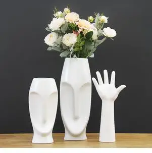 

EUROPEAN WHITE CERAMIC FACE VASE MODERN LIVING ROOM CREATIVE FLOWER ARRANGEMENT HOME DECORATION DECORATION FACE FLOWER VASE HOME