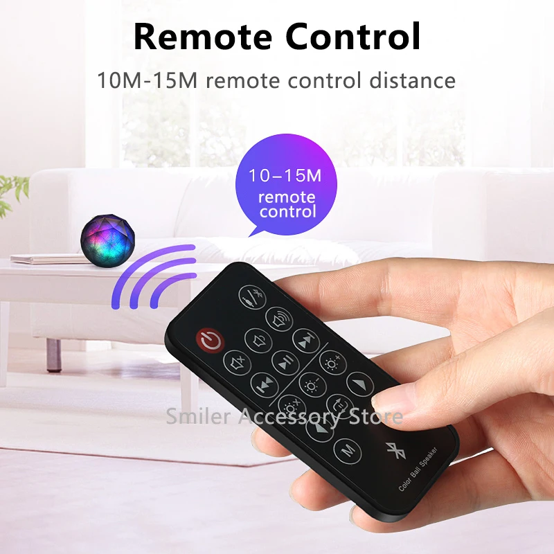 Стерео беспроводной Bluetooth динамик портативный домашний цветной светодиодный