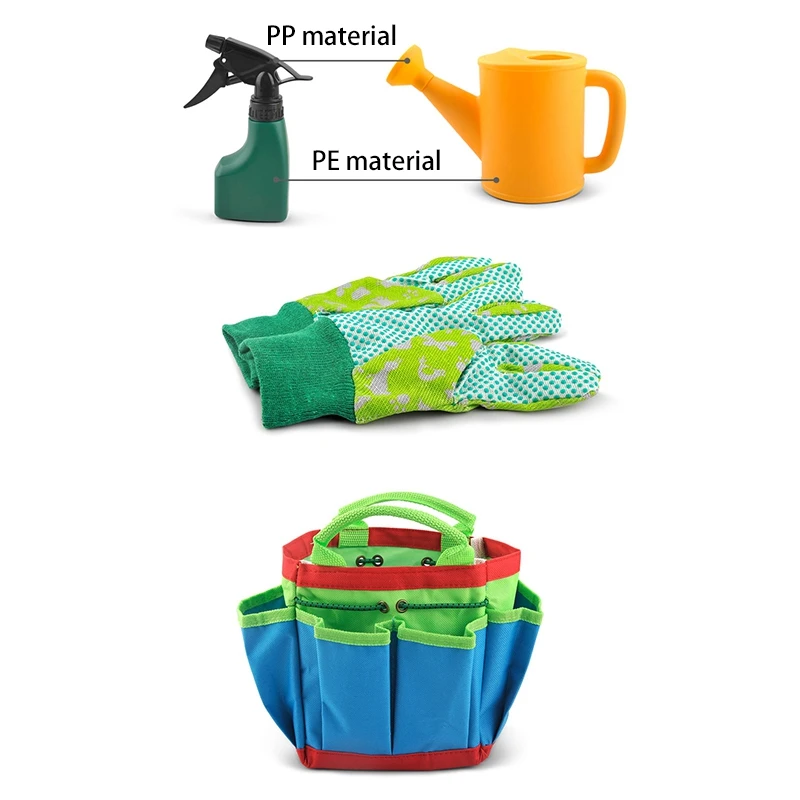 9Pcs Kids Gardening Tool Sets Children Garden Digging Sand Playing Kit STEM Educational Toys For 3-7 Year Olds |