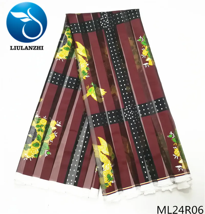 

LIULANZHI New Arrival Print Style African Fabric Sewing for Dress Lace material Ribbon Fabric 5 yards Ribbon Fabric ML24R01-15