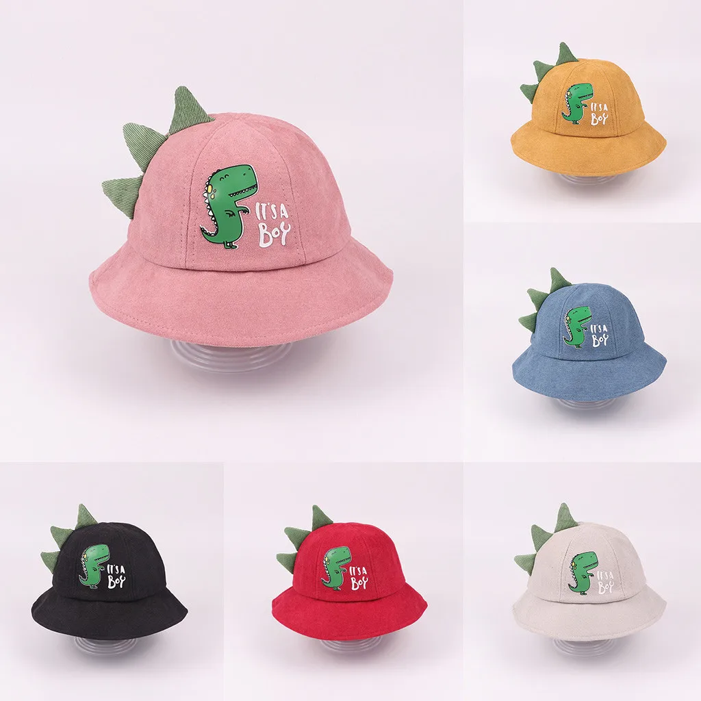 Детская модная теплая шапка с милым динозавром из мультфильма сезон осень-зима в