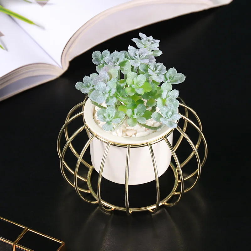 Искусственные Горшечные растения геометрические железные гальки керамика