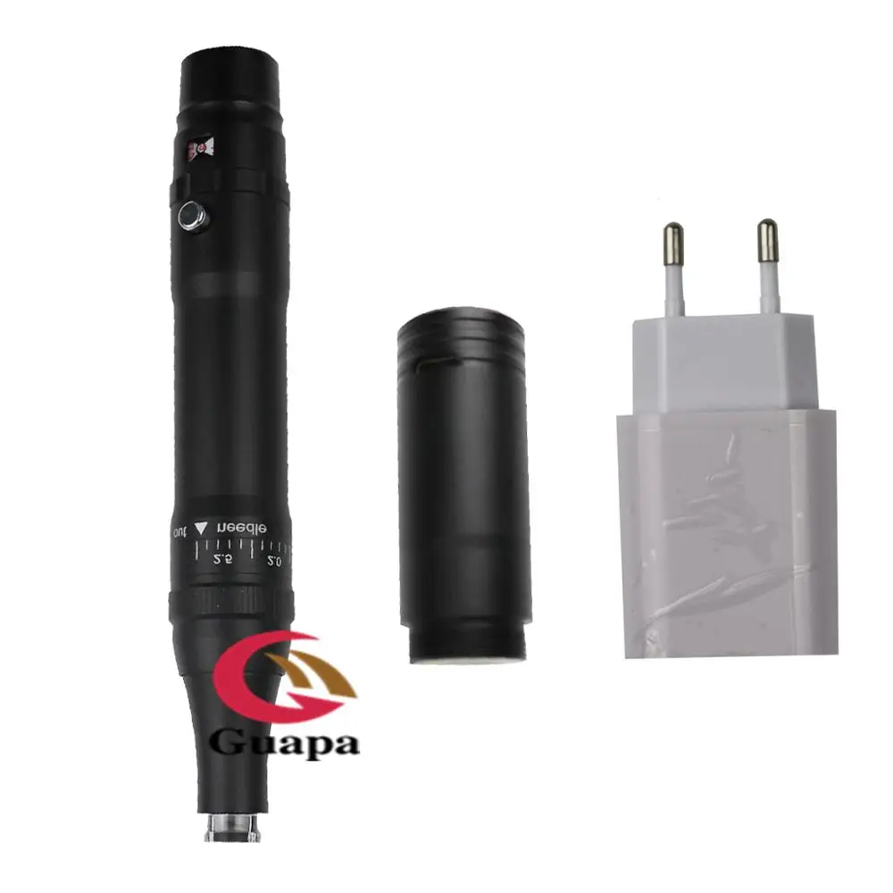 Black Pen in EU PLUG Беспроводная Машинка для перманентного макияжа, ручка для татуировки, Беспроводная Машинка для татуировки, перезаряжаемая татуировочная машинка для пистолета с эффектом омбре, пудра, брови - Цвет: Black Pen in EU PLUG