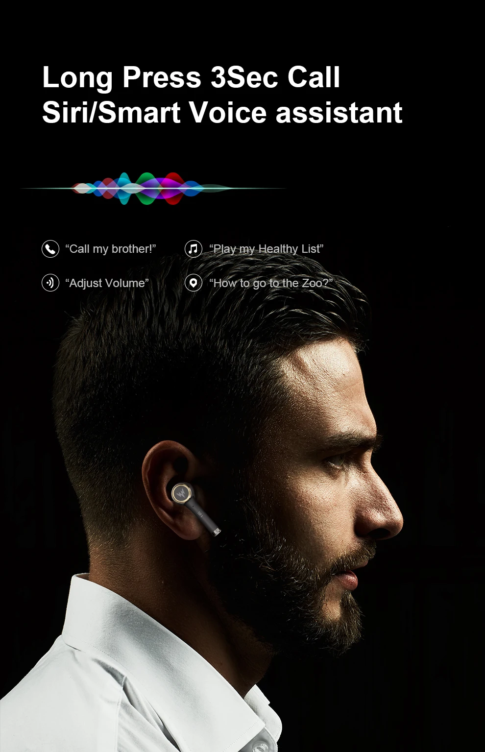 НОВЕЙШИЕ наушники WHIZZER TP1S с поддержкой Bluetooth 5,0, 3D стерео беспроводные наушники, беспроводные наушники с сенсорным управлением