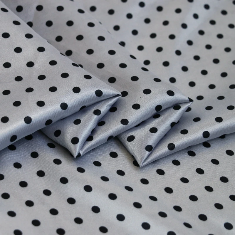 Per Meter, niedliches Polka-Dots-Material, Satin, Charmeuse, weicher Mantel, Futter, Schal, DIY-Stoff – Detail 15
