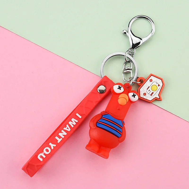

3D Silicone Anime Keychain Cute Cartoon Children Toy Car Bag Pendant Fashion Couple Gift Fine Key Ring Accessories