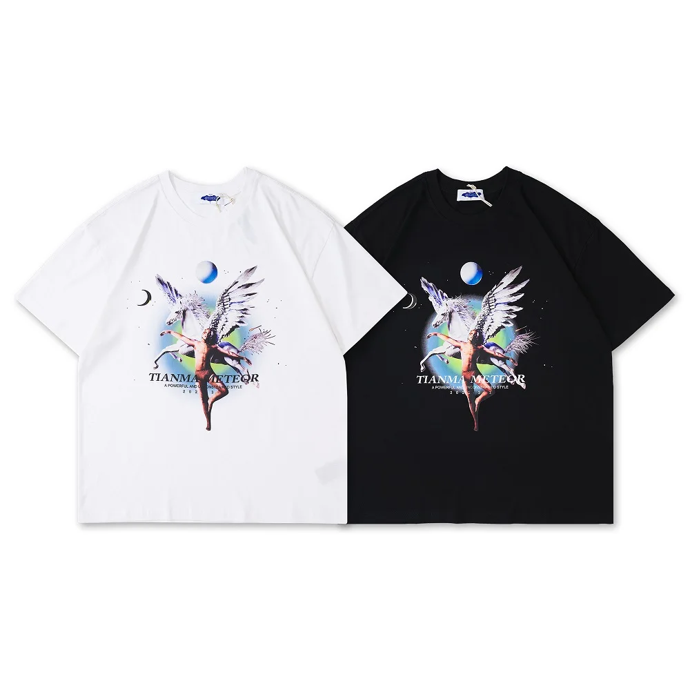 

Dreamy Abstract Character Print tshirts Short Sleeve Men Oversized t shirt Women Boyfriend tee shirt Streetwear Summer Clothing