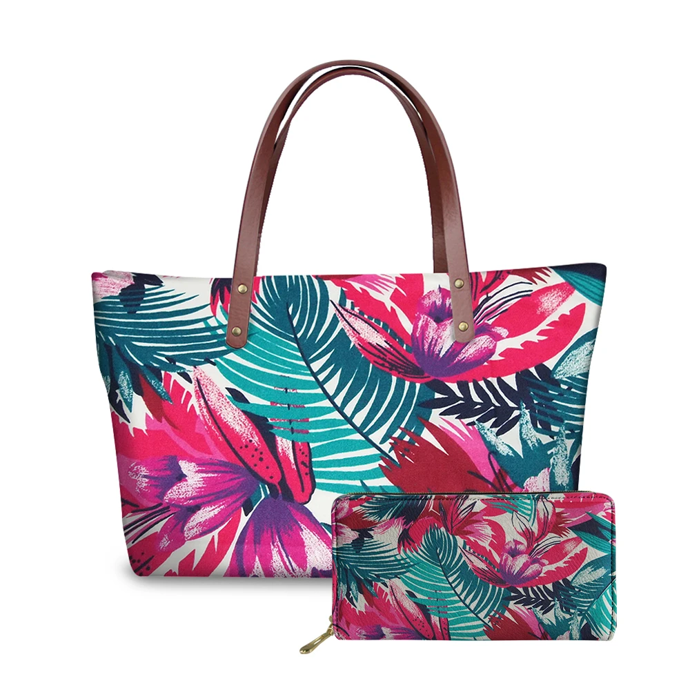 Дамские сумочки с тропическими листьями 2019 Индивидуальная сумка на плечо для