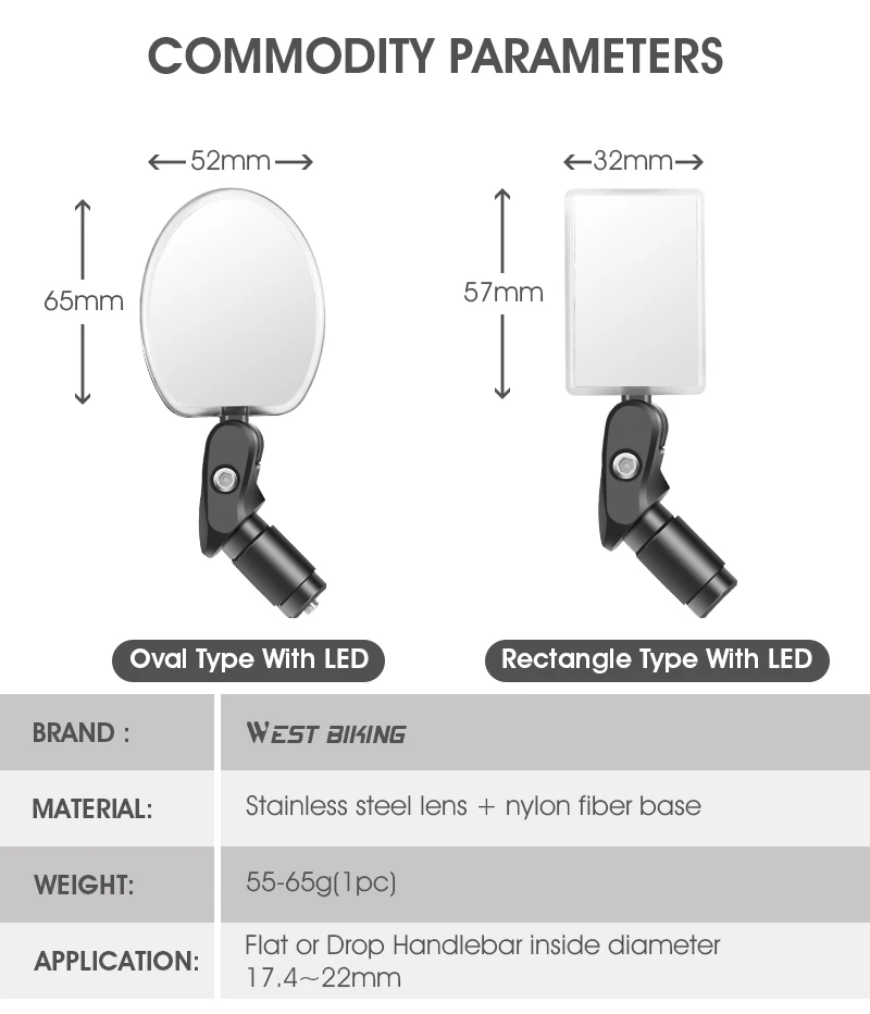 

Hot Sale Bicycle With Lamp Rearview Mirror Night Riding Lamp With Convex Reflector Mountain Bike Riding Accessories