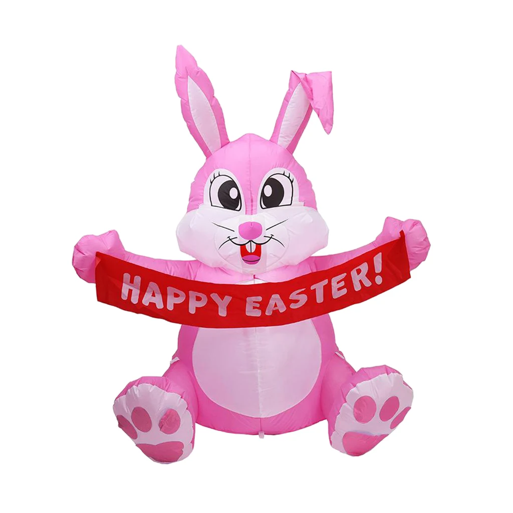 

Inflatable Bunny Easter Outdoor Decoration, Inflated Rabbit with LED