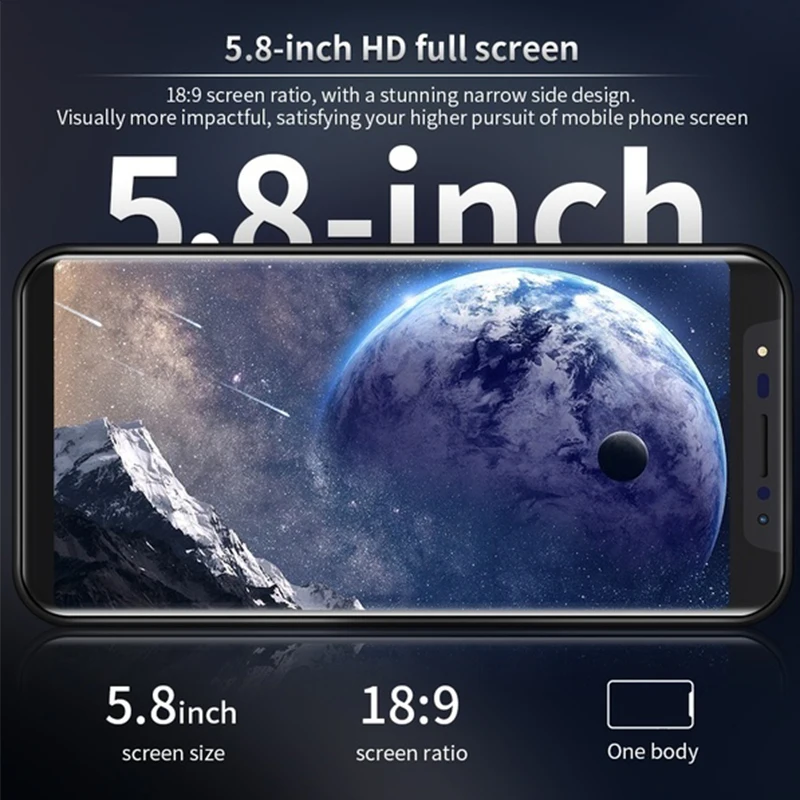 Разблокированный Android смартфон XS 5," дюймов HD полный экран Смарт мобильный телефон Лицо ID Google Play БЕСПЛАТНО 3,5 мм наушники подарок