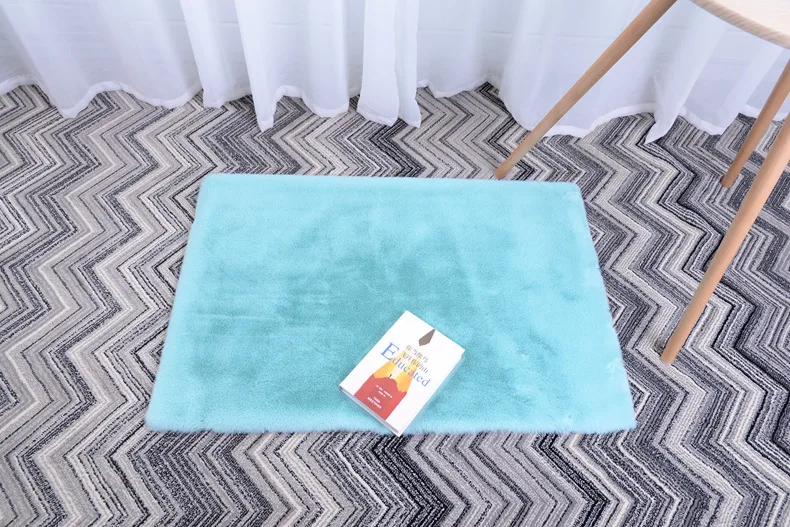 

High Pile Rectangle Faux Rabbit Fur Carpet Soft Area Rugs for Living Room Bedroom Sofa Home Decor carpet Nursery Home Fluffy Rug