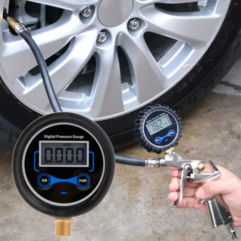 

Digital Tire Pressure Gauge Car Bike Motorcycle Tyre Tester Air PSI Meter 1/8NPT 652A
