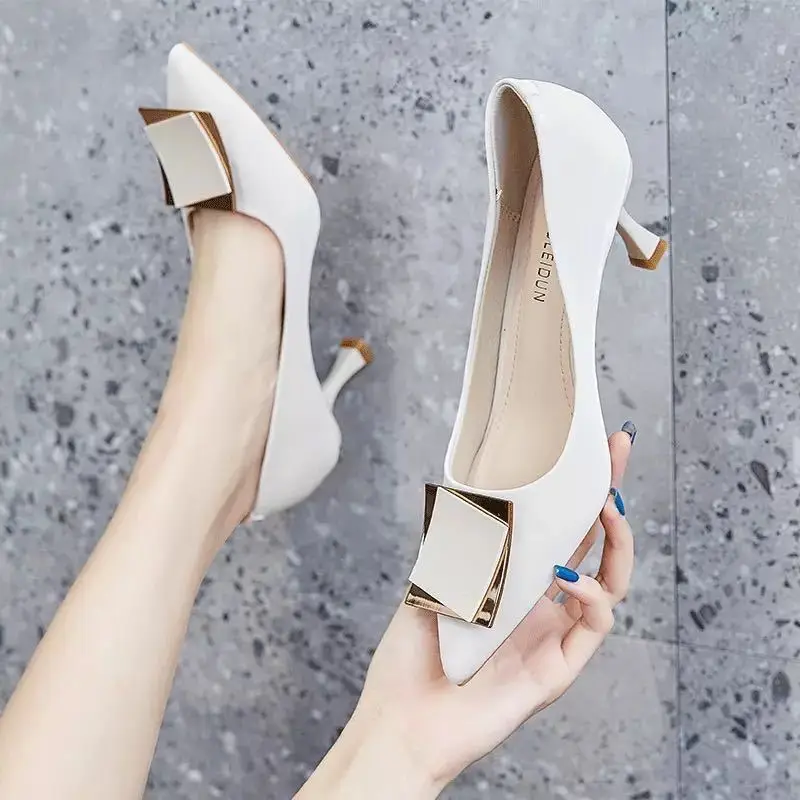 

French High Heels Women 2021 New Spring and Autumn Net Red Women's Shoes Stiletto Shallow Mouth Professional Pointed Toe Shoes