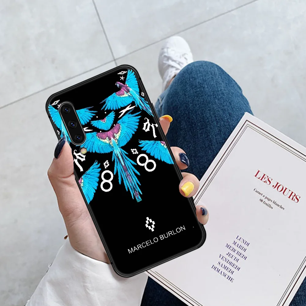 

Luxury Marcelo Burlone Brand Phone Case For Huawei P Mate 10 20 30 40 Pro Lite Smart 2019 2021 black Cell Trend Cover 3D Shell