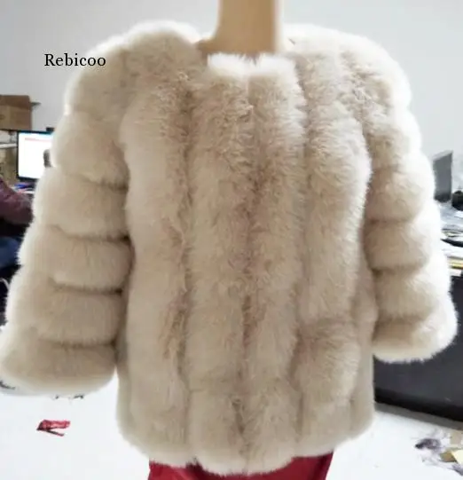 

Winter Luxury Faux Fox Fur Coat Slim Long Pink Red Blue Faux Fur Jacket Women Fake Fur Coats Manteau Fourrure
